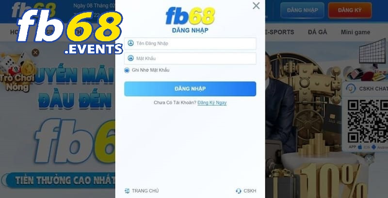 Đăng Nhập FB68 1 4 bước đăng nhập Fb68 bằng máy tính