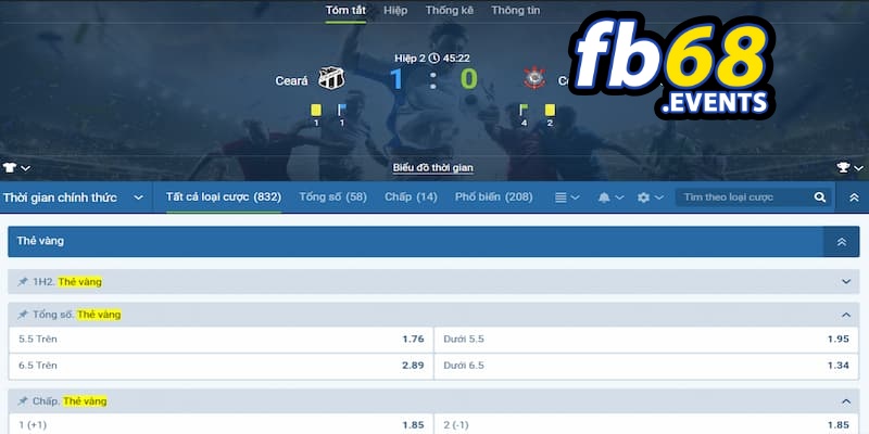 Kèo thẻ phạt Fb68- Hướng dẫn cách chi tiết từ A – Z 3 Những loại kèo cược thẻ phạt phổ biến hiện nay